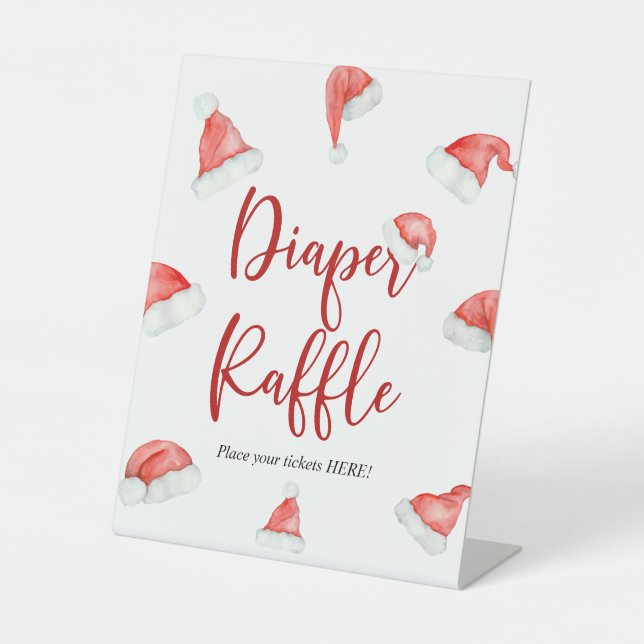 Santa Baby Christmas Shower Diaper Raffle Sign (Front)