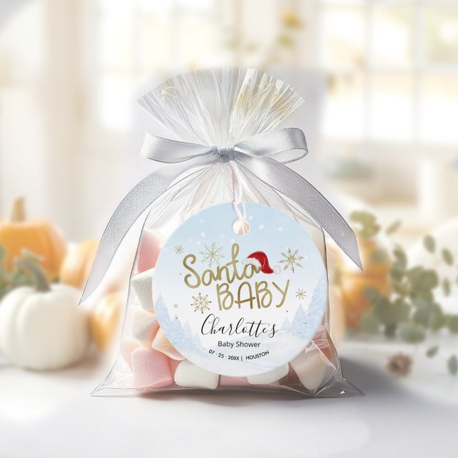 Santa Baby Christmas Winter Baby Shower Favour Tag (Creator Uploaded)