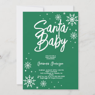 santa baby christmas winter baby shower invitation