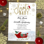 Santa Baby Christmas Winter Baby Shower Invitation<br><div class="desc">Adorable calligraphy with snowflakes,  winter-themed baby shower invitations. Easy to personalise with your details. Check the collection to find matching items as enclosure cards.</div>