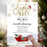 Santa Baby Christmas Winter Baby Shower Invitation<br><div class="desc">Adorable calligraphy with snowflakes,  winter-themed baby shower invitations. Easy to personalise with your details. Check the collection to find matching items as enclosure cards.</div>