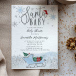 Santa Baby Christmas Winter Baby Shower Invitation<br><div class="desc">Adorable calligraphy with snowflakes,  winter-themed baby shower invitations. Easy to personalise with your details. Check the collection to find matching items as enclosure cards.</div>