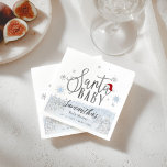 Santa Baby Christmas Winter Baby Shower Napkins<br><div class="desc">Adorable calligraphy with snowflakes,  winter-themed baby shower invitations. Easy to personalise with your details. Check the collection to find matching items as enclosure cards.</div>