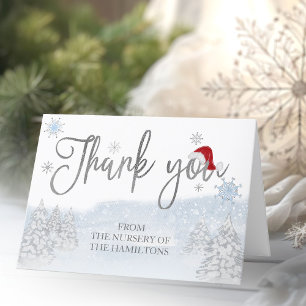 Santa Baby Christmas Winter Baby Shower Thank You Card