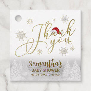 Santa Baby Christmas Winter Baby Shower Thank You Favour Tags