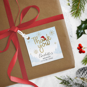 Santa Baby Christmas Winter Baby Shower Thank You Favour Tags