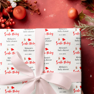 Santa Baby Christmas Winter Baby Shower  Wrapping Paper