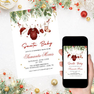 Santa Baby Clothes, Baby Laundry Shower Invitation