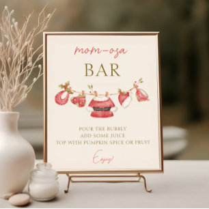 Santa Baby Clothes Boy Baby Shower Momosa Bar Poster