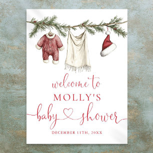 Santa Baby Clothesline Baby Shower Welcome Sign