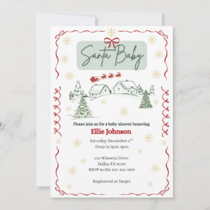 Santa Baby December Baby Shower Invitations