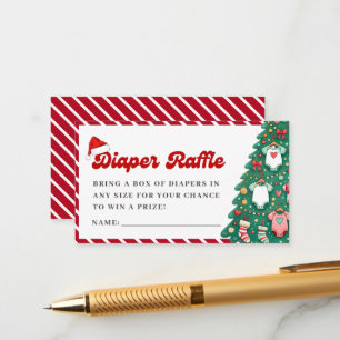 Santa Baby Diaper Raffle Baby Shower Enclosure Card