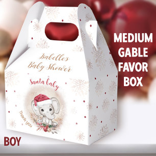 Santa Baby Elephant Christmas Baby Shower Medium Favour Box