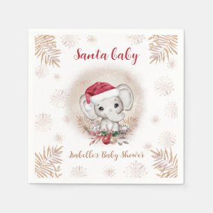 Santa Baby Elephant Christmas Baby Shower Napkins