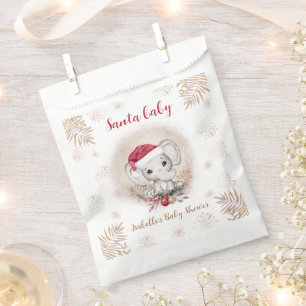 Santa Baby Elephant Christmas Boy Baby Shower Favour Bags