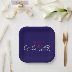 Santa Baby: Festive and Flirty Holiday Cheer" Paper Plate