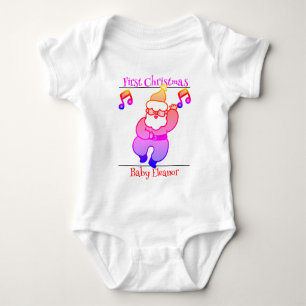 santa. baby first Christmas  Baby Bodysuit