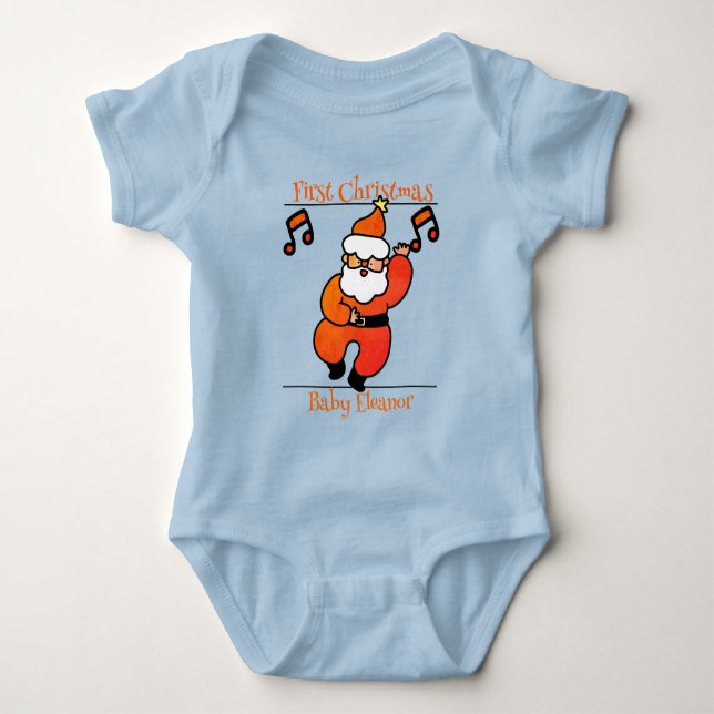 santa. baby first Christmas Bodysuit (Front)