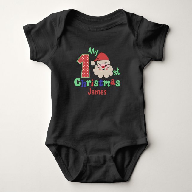 Santa Baby First Christmas Personalised  Bodysuit (Front)