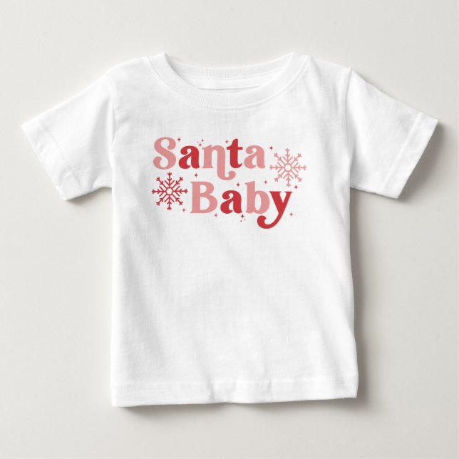 Santa Baby - Fun Holiday Typography Design T-Shirt (Front)