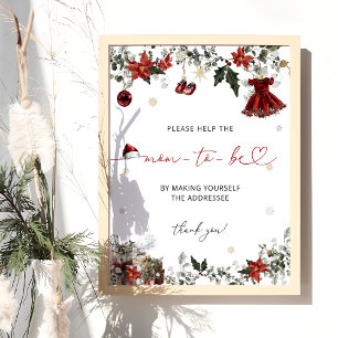 Santa Baby Girl Baby Shower Address an Envelope Poster