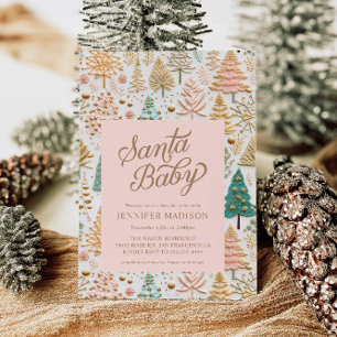 Santa Baby Girl Baby Shower Invitation