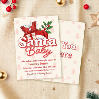 Santa Baby Girl Baby Shower Invitation