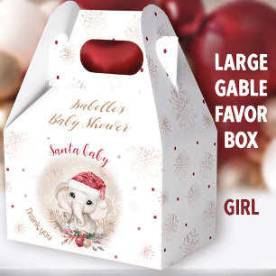 Santa Baby Girl Christmas Baby Shower Large Favour Box