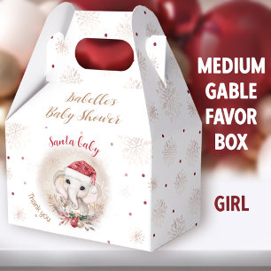 Santa Baby Girl Christmas Baby Shower Medium Favour Box