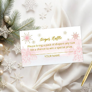 Santa Baby Girl Christmas Diaper Raffle Enclosure Card