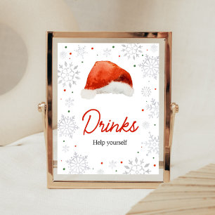 Santa Baby Hat Drinks Poster