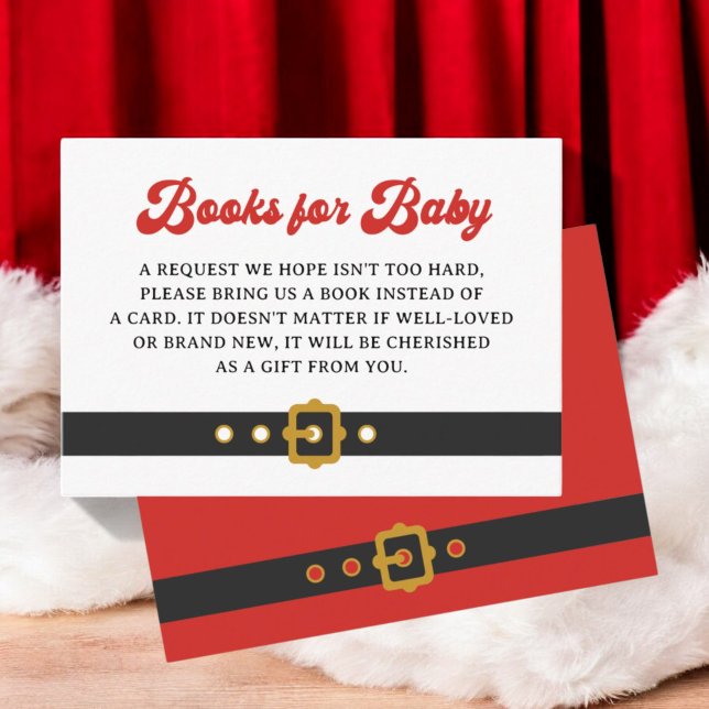 Santa Baby Holiday Baby Shower Books for Baby Enclosure Card (Creator Uploaded)