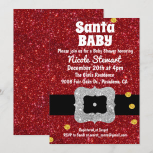 Santa Baby Holiday Baby Shower Invitation