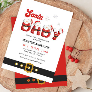 Santa Baby Holiday Baby Shower Invitation