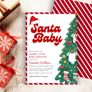 Santa Baby Merry Little Christmas Baby Shower  Invitation