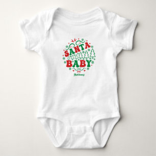 Santa Baby Personalised Retro Christmas Bodysuit