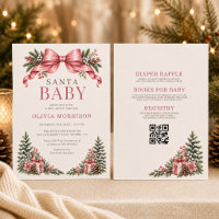 Santa Baby Pink Bow Baby Shower