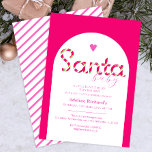 Santa Baby Pink Candy Cane Baby Shower Invite<br><div class="desc">Celebrate your little one on the way with this festive "Santa Baby" baby shower invitation in bright pink! Featuring fun candy cane striped typography and sweet holiday details, this cheerful invite sets the tone for a joyful Christmas-themed baby shower. Customise with the guest of honour’s name, event details, and RSVP...</div>