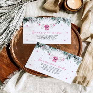 Santa Baby Pink Girl Christmas Books for Baby Enclosure Card