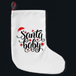 Santa Baby Pregnancy Announcement Christmas Santa Small Christmas Stocking<br><div class="desc">santa baby,  pregnancy announcement,  expecting christmas,  baby reveal xmas 2025,  holiday couple design,  cute festive reveal,  funny baby news,  christmas pregnancy,  santa's baby,  growing family</div>