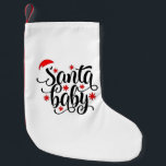 Santa Baby Pregnancy Announcement Christmas Santa Small Christmas Stocking<br><div class="desc">santa baby,  pregnancy announcement,  expecting christmas,  baby reveal xmas 2025,  holiday couple design,  cute festive reveal,  funny baby news,  christmas pregnancy,  santa's baby,  growing family</div>