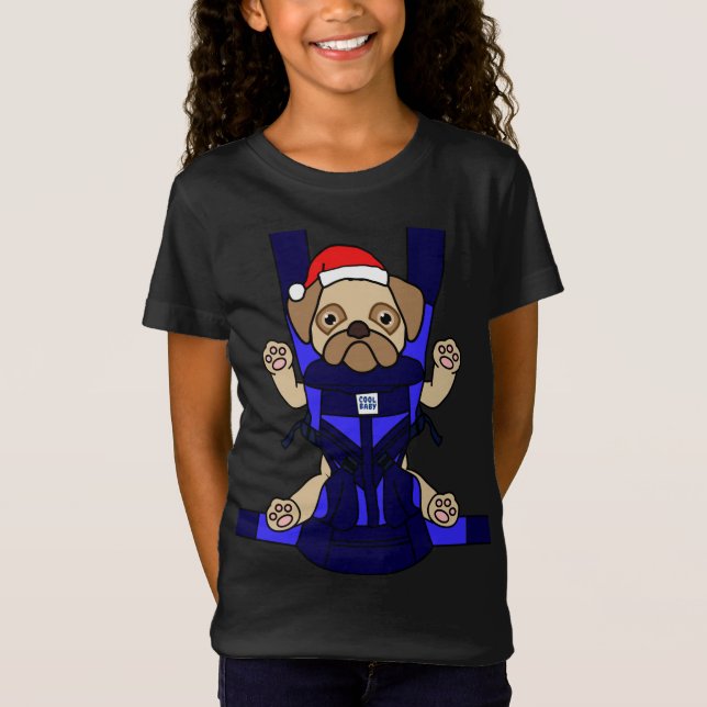 Santa Baby Pug Funny Cute Dog Mum Dad Christmas Gi T-Shirt (Front)