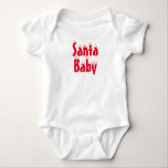 Santa Baby red snow typography cute Christmas Bodysuit<br><div class="desc">Santa Baby red snow typography cute Christmas Baby Bodysuit.
Fully customisable red snow text so you can make it unique and personal.
This is a great gift for Babies born around Christmas and the holidays.</div>