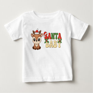 Santa Baby Reindeer Baby T-Shirt