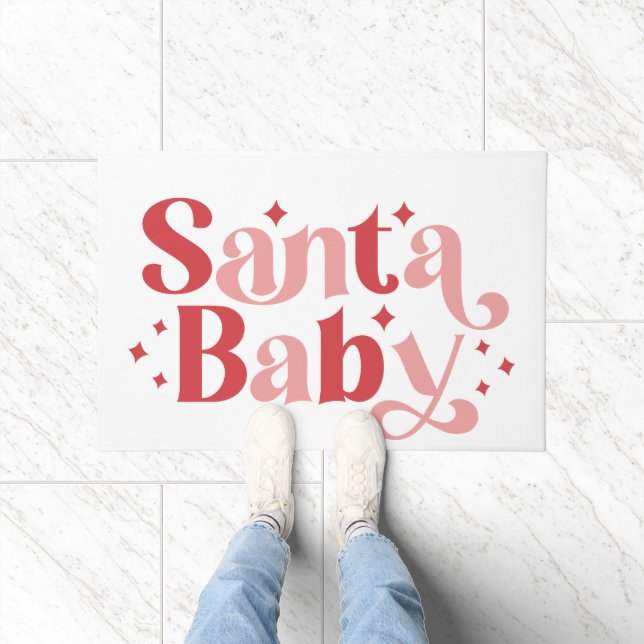 Santa Baby - Retro Christmas Typography Doormat (Indoor)