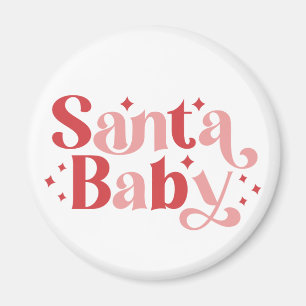 Santa Baby - Retro Christmas Typography Magnet