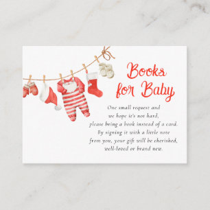 Santa Baby Shower Books for Baby Enclosure Card