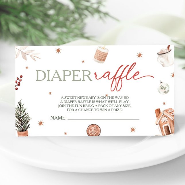 Santa Baby Shower Diaper Raffle Enclosure Card (Creator Uploaded)