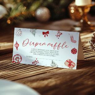Santa Baby Shower Diaper Raffle Enclosure Card