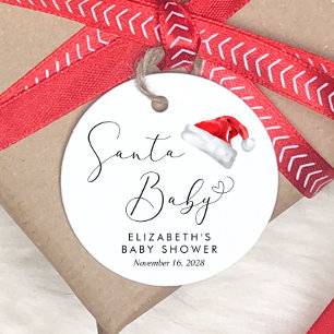 Santa Baby Shower Favour Tags
